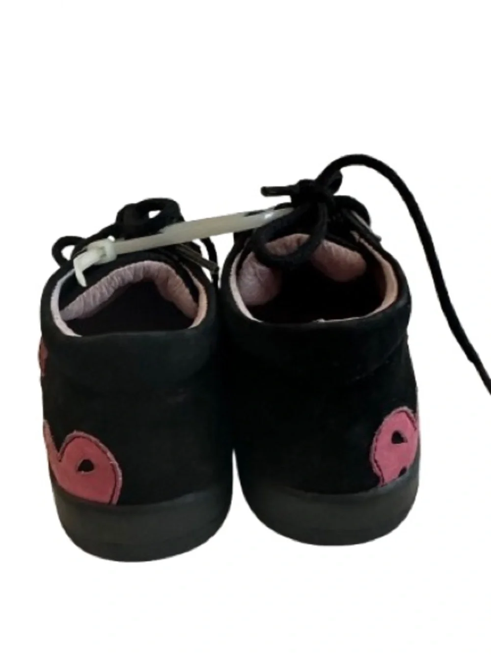 NWT Perfection Toddler 5.5W Black Butterfly Accent Lace-Up Shoes - Pink Details